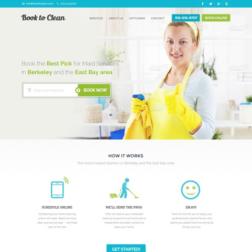 Create a Converting Home Page for a Home Cleaning Company