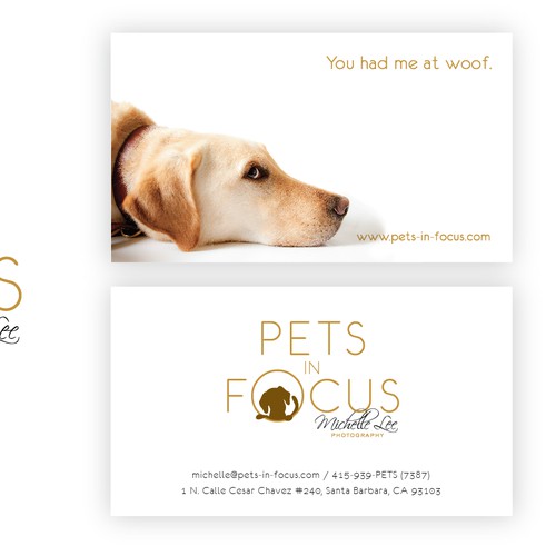 NEW logo and business card for Pets In Focus