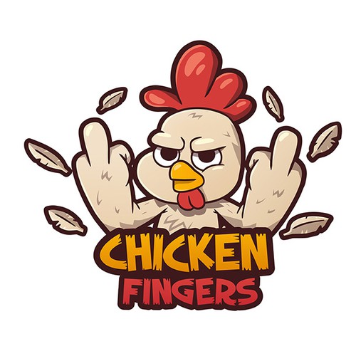 Bold Cartoon T-Shirt Design for Fast Food Brand “Chicken Fingers”