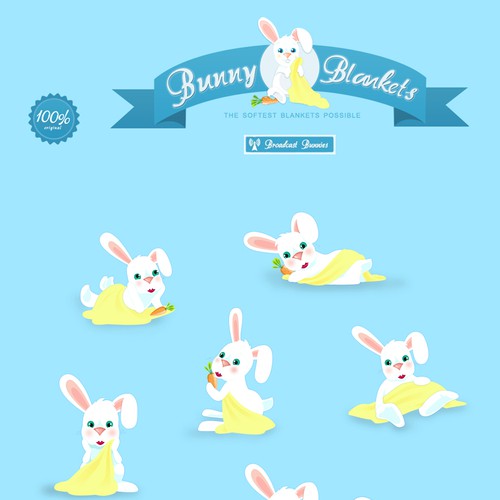 Create the next illustration for bunny-blankets.com