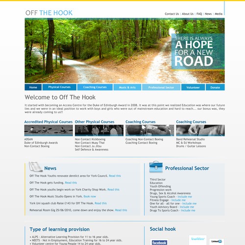 Clean Crisp & Simple Web Page Design For Registered Charity Site