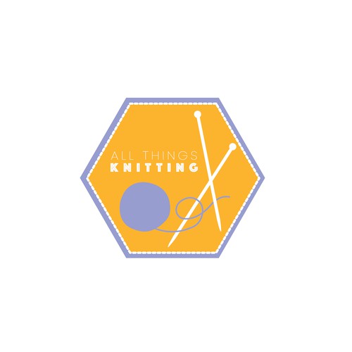 Retro knitting logo for craft store