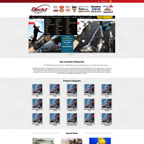 Homepage Design for Ecommerce Business - Fishing Gear Reseller
