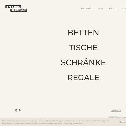 Optimisation of Framed Interior