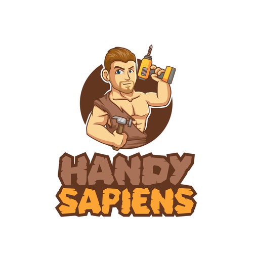 handy man character logo design