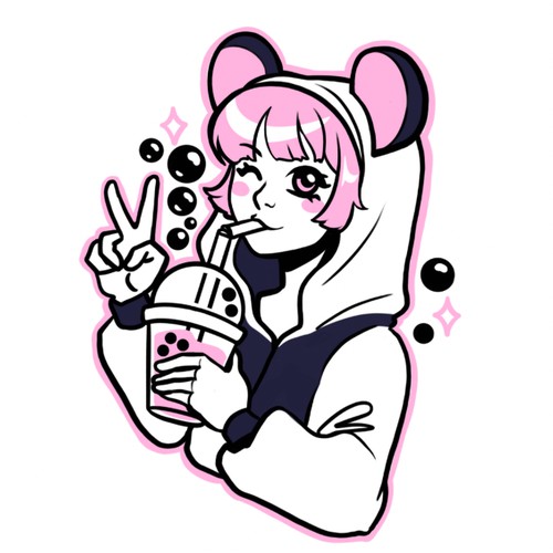 T-Shirt design for a Bubble Tea shop