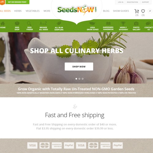 Organic and natural feel design for seeds-selling company