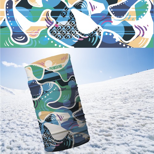 Neck warmer tube design for ski brand