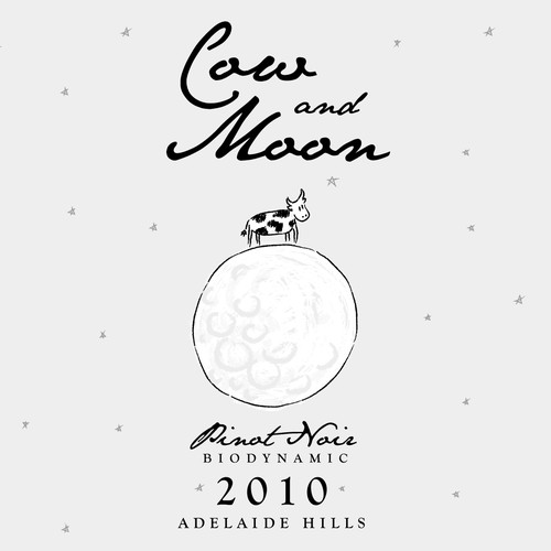 Cow and Moon Wine Label