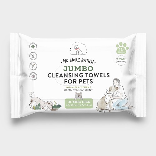 Pet wipes packaging desing