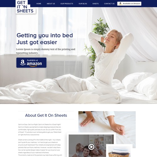 Bedsheets selling company web design