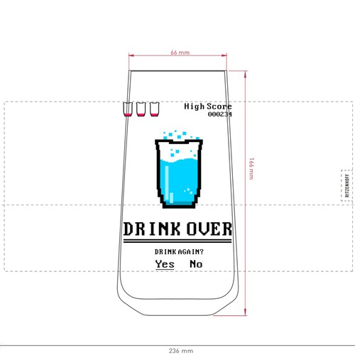 Gamer's drinking glass