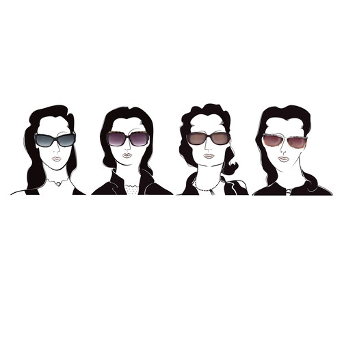 Illustrate Sunglass Styles for 4 Face Shapes