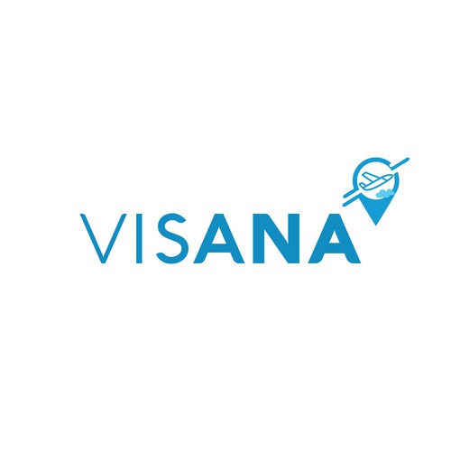Elegant logo with destination and airtravel concept for VISANA.