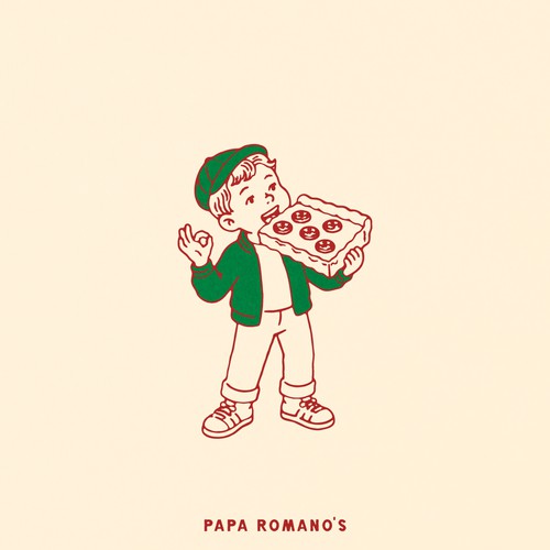 Nostalgic Mascot Concept for Papa Romano's