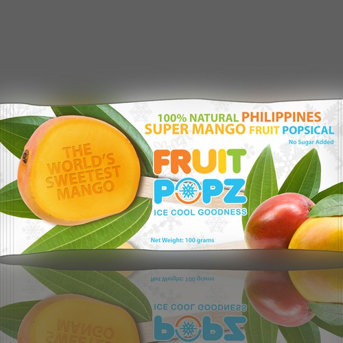 Create a great label and package design for a premium brand real fruit "lollipop".