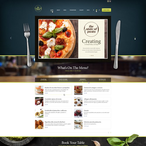 Website Design for an Italian Restaurant
