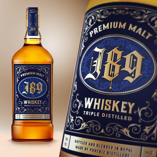 Design a label for Whiskey brand called J89