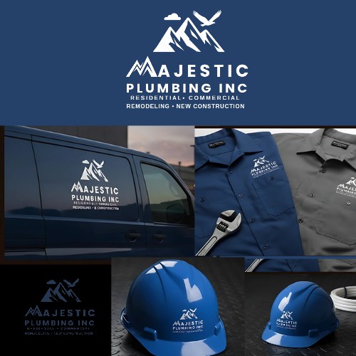 Majestic plumbing logo design 