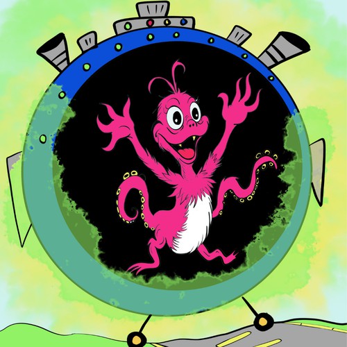 Dr Suess inspired character for children book illustration
