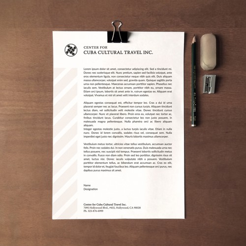 Clean Letterhead with clear boundaries.