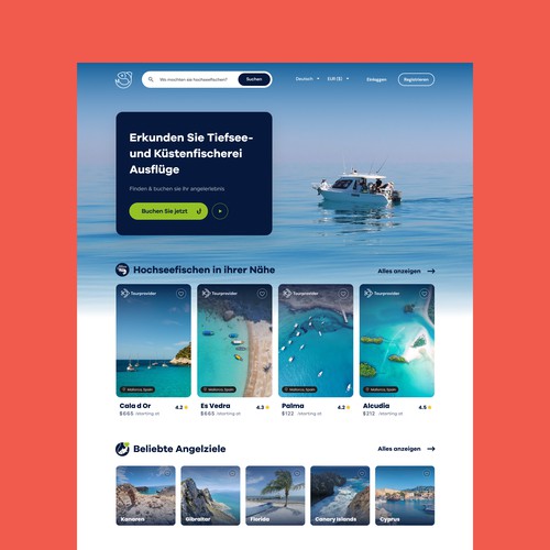 Find the Fishing Location Web Design