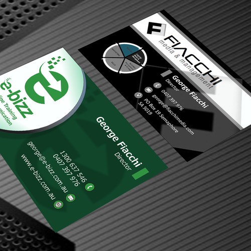create a two sided business card, professional and progressive