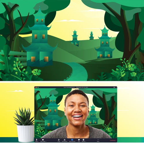 Illustrate your happy place as a virtual background