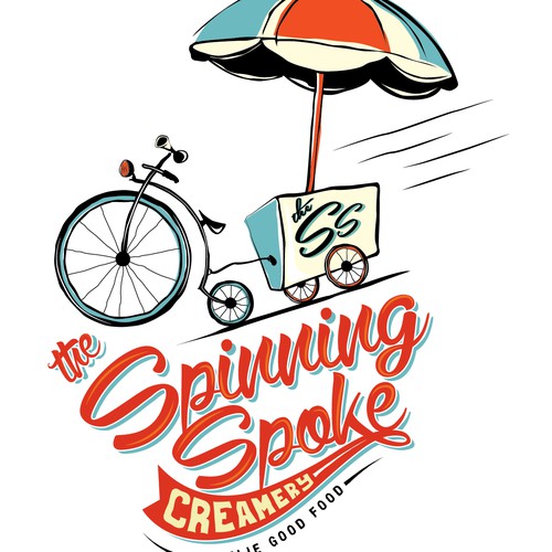 Create a logo for brand new, fresh fruit, mobile ice cream cart powered entirely by bike!
