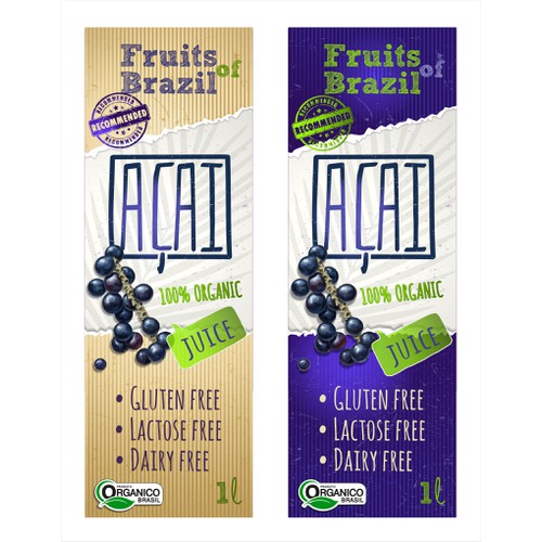 Create an exciting label design for Açaí Beverage!