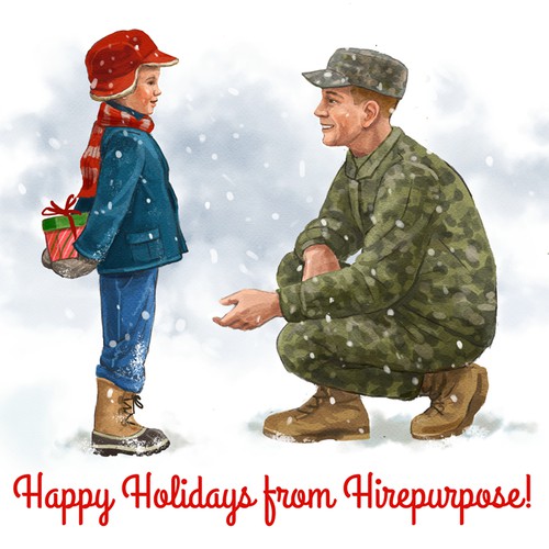 Create a classic-looking holiday illustration for Hirepurpose