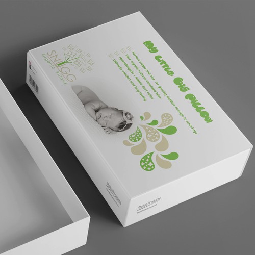 create a packaging design for an organic childrens pillow