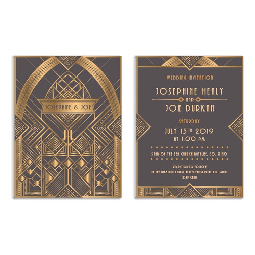 Real Geometric Art Deco Gatsby Style