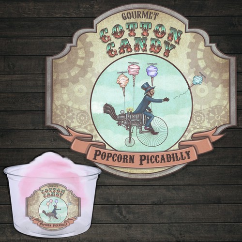 Steampunk Cotton Candy Label