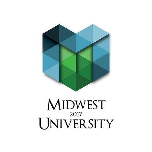 Geometric Origami Logo for a University
