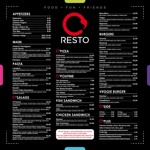 Menu design