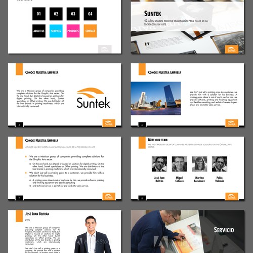 Powerpoint template design for a leading mexican print industry company 