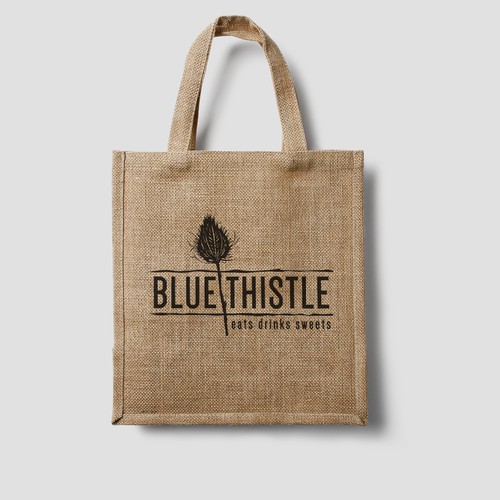 Create a logo for the Blue Thistle cafe that captures both an earthy and classy feel!!