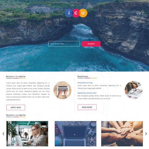 Web design for .ICU Domain Extension