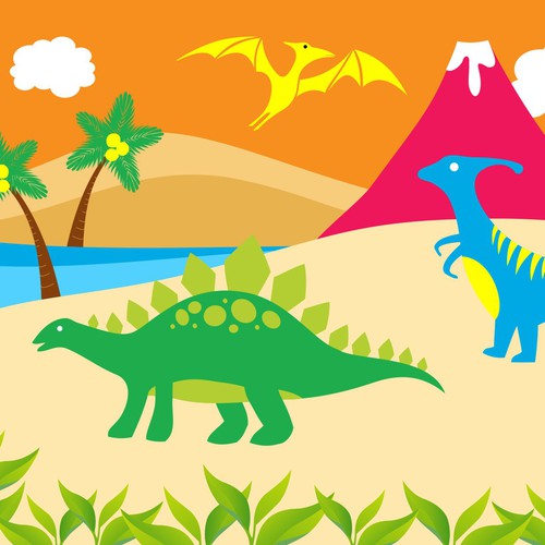 Dinosaur themed design for Schoolbags, Water bottles & lunchboxes