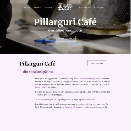 Website for Pillarguri Café