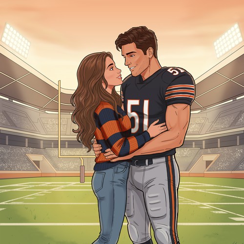 Football Romance Illustrated Cover