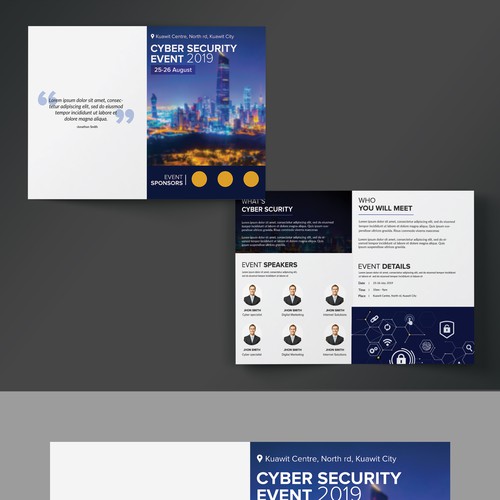 Cyber Security Event Bi-Fold Brochure Design