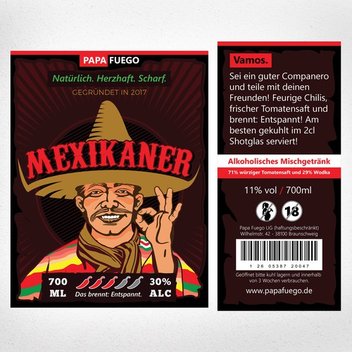 Mexikaner Shot Label 