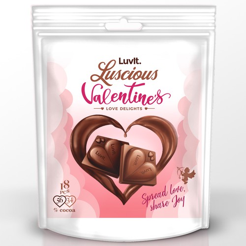 Design a standout Valentine's special edition for a delicious chocolate homepack