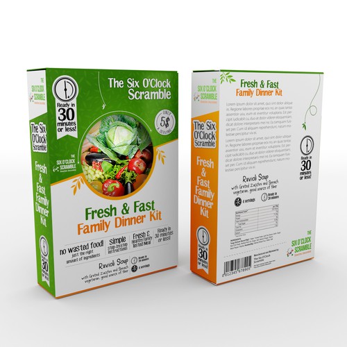 Design a package for a grab-and-go family dinner kit