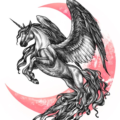 Unicorn tattoo design