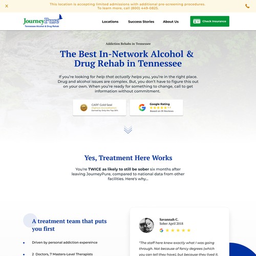 Alcohol & Drug Rehab Website redesign