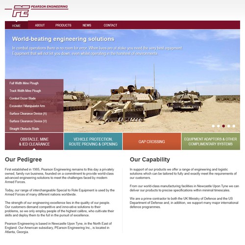 Pearson Engineering Limited website design