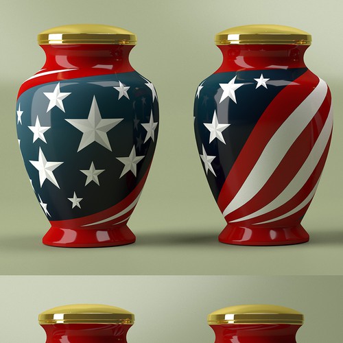 Funeral Urn Based on American Flag